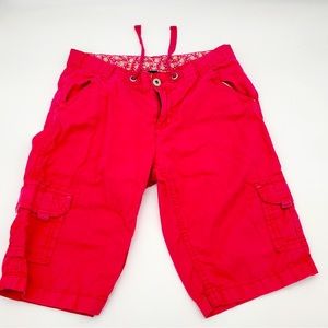 Girls Hot Pink Shorts Cargo Pockets Size 14